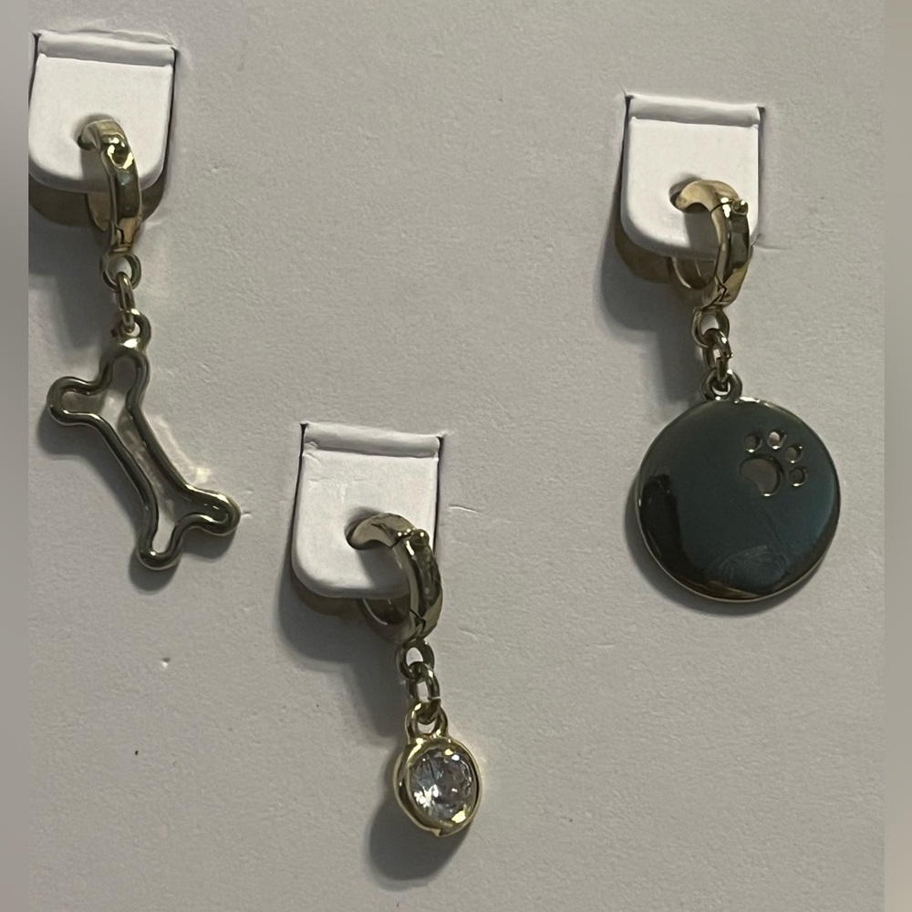 3 x $ 15 NWT LOFT DOG Design Hanging Bracelet Charms Silver